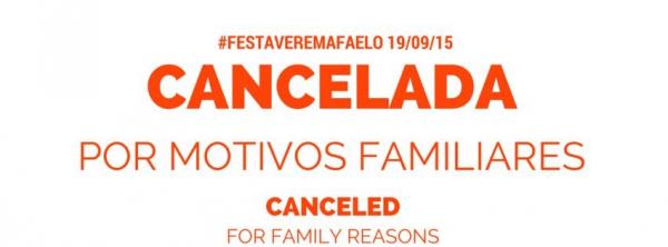 The harvest party #FestaVeremaFaelo CANCELED the 19th of September from 10h. to 14h.